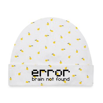 error brain not found - Baby Premium Organic Mütze - Weiß/Zitronengelb - Vorne