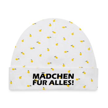 Mädchen für alles - Baby Premium Organic Mütze - Weiß/Zitronengelb - Vorne