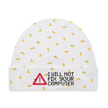 computer - Baby Premium Organic Mütze - Weiß/Zitronengelb - Vorne