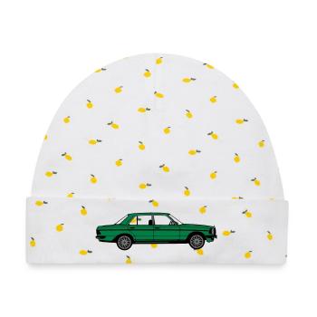 MB W123 ,Youngtimer ,Oldtimer, seitlich ..(25) - Baby Premium Organic Mütze - Weiß/Zitronengelb - Vorne