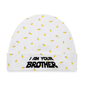 Dein Bruder – Lustiges Sci-Fi Design für Fans - Baby Premium Organic Mütze - Weiß/Zitronengelb - Vorne