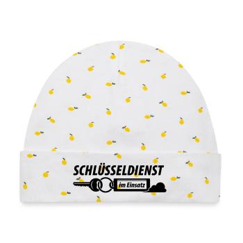 Schlüsseldienst Beruf Schlüssel - Baby Premium Organic Mütze - Weiß/Zitronengelb - Vorne