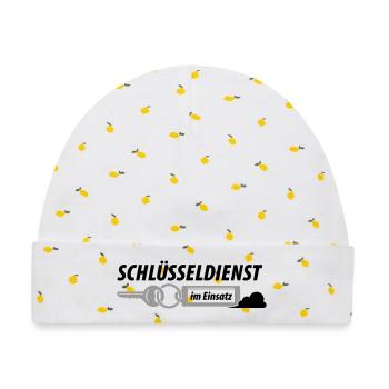 Schlüsseldienst im Einsatz - Baby Premium Organic Mütze - Weiß/Zitronengelb - Vorne