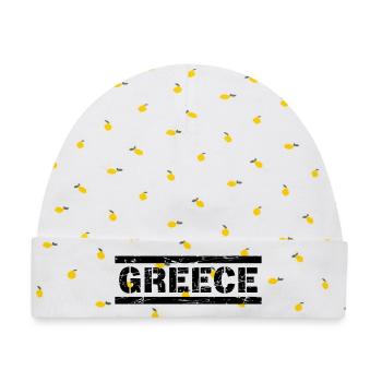 Greece - Baby Premium Organic Mütze - Weiß/Zitronengelb - Vorne