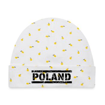 Poland - Baby Premium Organic Mütze - Weiß/Zitronengelb - Vorne