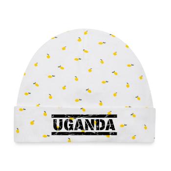 Uganda - Baby Premium Organic Mütze - Weiß/Zitronengelb - Vorne