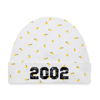 2002 - Baby Premium Organic Mütze - Weiß/Zitronengelb - Vorne