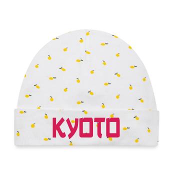 Kyoto Kunstmotiv - Baby Premium Organic Mütze - Weiß/Zitronengelb - Vorne