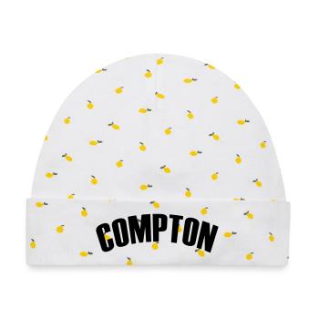 compton shirt - Baby Premium Organic Mütze - Weiß/Zitronengelb - Vorne