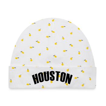 houston shirt - Baby Premium Organic Mütze - Weiß/Zitronengelb - Vorne