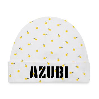 Azubi Tshirt - Baby Premium Organic Mütze - Weiß/Zitronengelb - Vorne