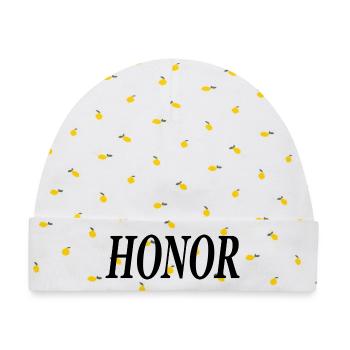 Honor Ehre - Baby Premium Organic Mütze - Weiß/Zitronengelb - Vorne