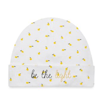 Be The Light! - Baby Premium Organic Mütze - Weiß/Zitronengelb - Vorne