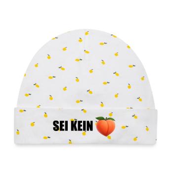Sei Kein Peach - Baby Premium Organic Mütze - Weiß/Zitronengelb - Vorne