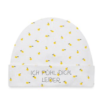 Ich fühl dich - Baby Premium Organic Mütze - Weiß/Zitronengelb - Vorne