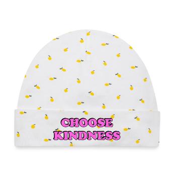 Wählen Sie Kindness pink - Baby Premium Organic Mütze - Weiß/Zitronengelb - Vorne