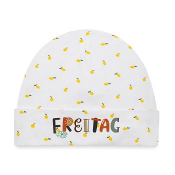 Freitag Wochentag - Baby Premium Organic Mütze - Weiß/Zitronengelb - Vorne