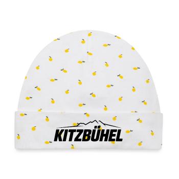 Kitzbühel - Souvenir Design - Baby Premium Organic Mütze - Weiß/Zitronengelb - Vorne