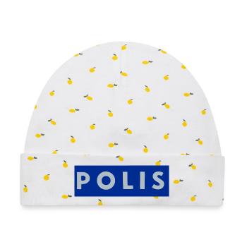 Polizei - Baby Premium Organic Mütze - Weiß/Zitronengelb - Vorne