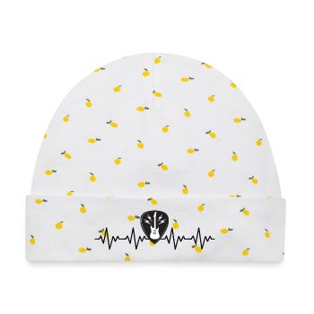 Plektron Plektrum Gitarre Gitarrist EKG Herzschlag - Baby Premium Organic Mütze - Weiß/Zitronengelb - Vorne