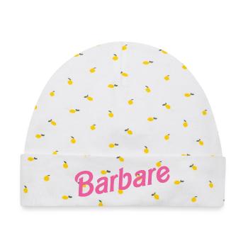 BARBARISCH! - Baby Premium Organic Mütze - Weiß/Zitronengelb - Vorne