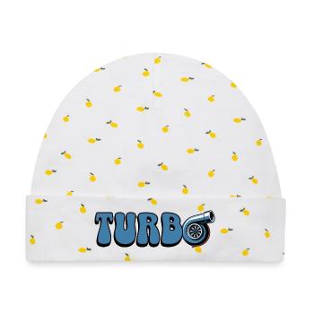 Turbo - Baby Premium Organic Mütze - Weiß/Zitronengelb - Vorne