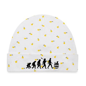 Evolution - Eisbader - Winterbaden - Eisbaden - Baby Premium Organic Mütze - Weiß/Zitronengelb - Vorne