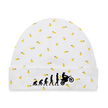EVOLUTION ZUM MOTOCROSS HELDEN! JUMP-ACTION - Baby Premium Organic Mütze - Weiß/Zitronengelb - Vorne