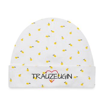 Trauzeugin Herz Junggesellinenabschied - Baby Premium Organic Mütze - Weiß/Zitronengelb - Vorne