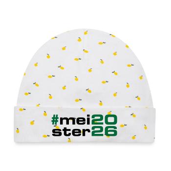 Meister 2026 Meisterschaft - Baby Premium Organic Mütze - Weiß/Zitronengelb - Vorne