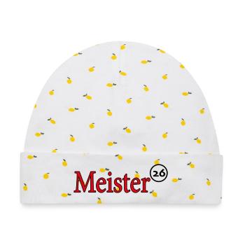 Meister 2026 Meisterschaft - Baby Premium Organic Mütze - Weiß/Zitronengelb - Vorne