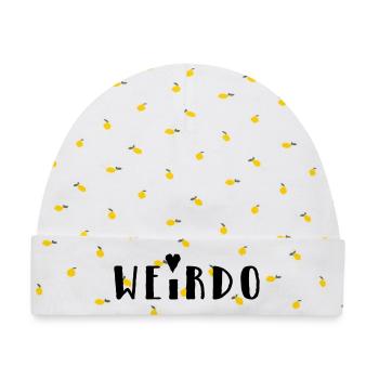 Weirdo - Baby Premium Organic Mütze - Weiß/Zitronengelb - Vorne