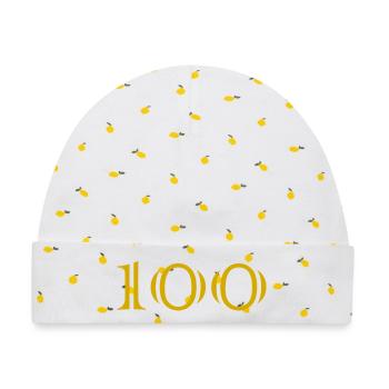 100. 100 JAHRE. 100-JÄHRIGES JUBILÄUM. GEBURTSTAG 100 - Baby Premium Organic Mütze - Weiß/Zitronengelb - Vorne