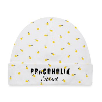 Pracoholik street Polska - Baby Premium Organic Mütze - Weiß/Zitronengelb - Vorne