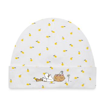 Chill out - Baby Premium Organic Mütze - Weiß/Zitronengelb - Vorne