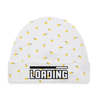 Loading - Baby Premium Organic Mütze - Weiß/Zitronengelb - Vorne