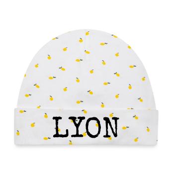 Lyon - Baby Premium Organic Mütze - Weiß/Zitronengelb - Vorne
