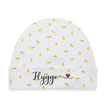 Hygge Herz - Baby Premium Organic Mütze - Weiß/Zitronengelb - Vorne