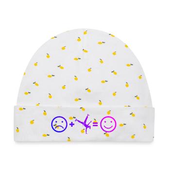 Geschenkidee für die Hip-Hop-Tänzerin mit B-Boying - Baby Premium Organic Mütze - Weiß/Zitronengelb - Vorne