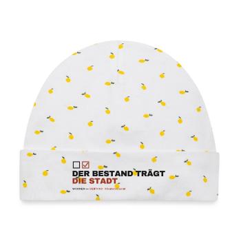 DER BESTAND TRÄGT DIE STADT — (Bestand) - Baby Premium Organic Mütze - Weiß/Zitronengelb - Vorne