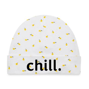 chill. - Baby Premium Organic Mütze - Weiß/Zitronengelb - Vorne