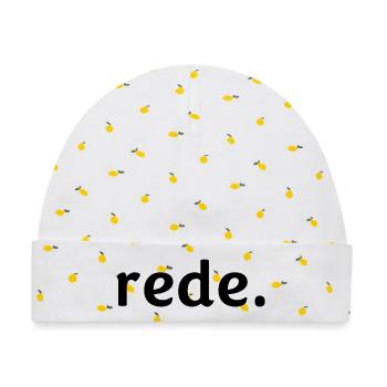 rede. - Baby Premium Organic Mütze - Weiß/Zitronengelb - Vorne