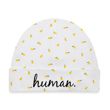 human. Menschenrechte für alle - Baby Premium Organic Mütze - Weiß/Zitronengelb - Vorne