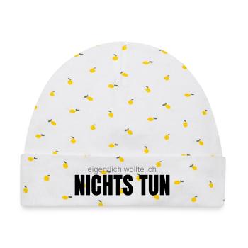 Eigentlich wollte ich nichts tun – Shirt - Baby Premium Organic Mütze - Weiß/Zitronengelb - Vorne