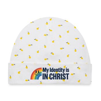 Identität in Christus Regenbogen - Baby Premium Organic Mütze - Weiß/Zitronengelb - Vorne