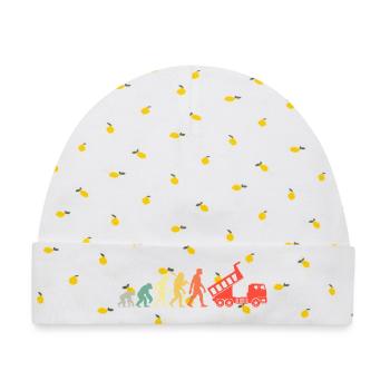 Kipplaster Fahrer Evolution - Baby Premium Organic Mütze - Weiß/Zitronengelb - Vorne