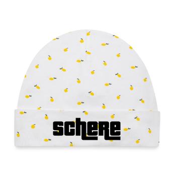 Schere schwarz - Baby Premium Organic Mütze - Weiß/Zitronengelb - Vorne