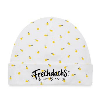 Frechdachs - Baby Premium Organic Mütze - Weiß/Zitronengelb - Vorne