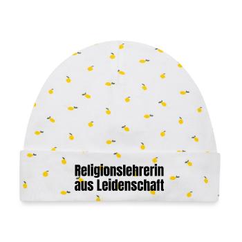 Religionslehrerin aus Leidenschaft Reli Geschenk - Baby Premium Organic Mütze - Weiß/Zitronengelb - Vorne