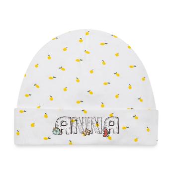 Anna Weihnachten  - Baby Premium Organic Mütze - Weiß/Zitronengelb - Vorne